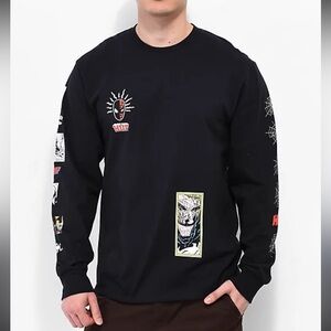 HUF x Spider-Man Spidey Sense Black Long Sleeve T-Shirt Medium